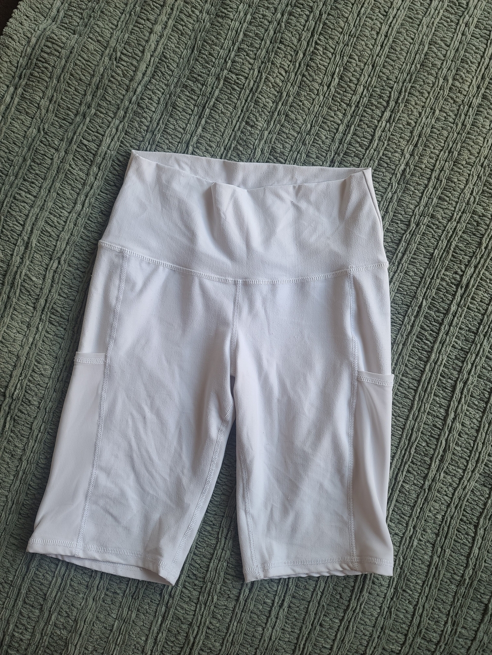 High-Waist White Women’s Bike Shorts